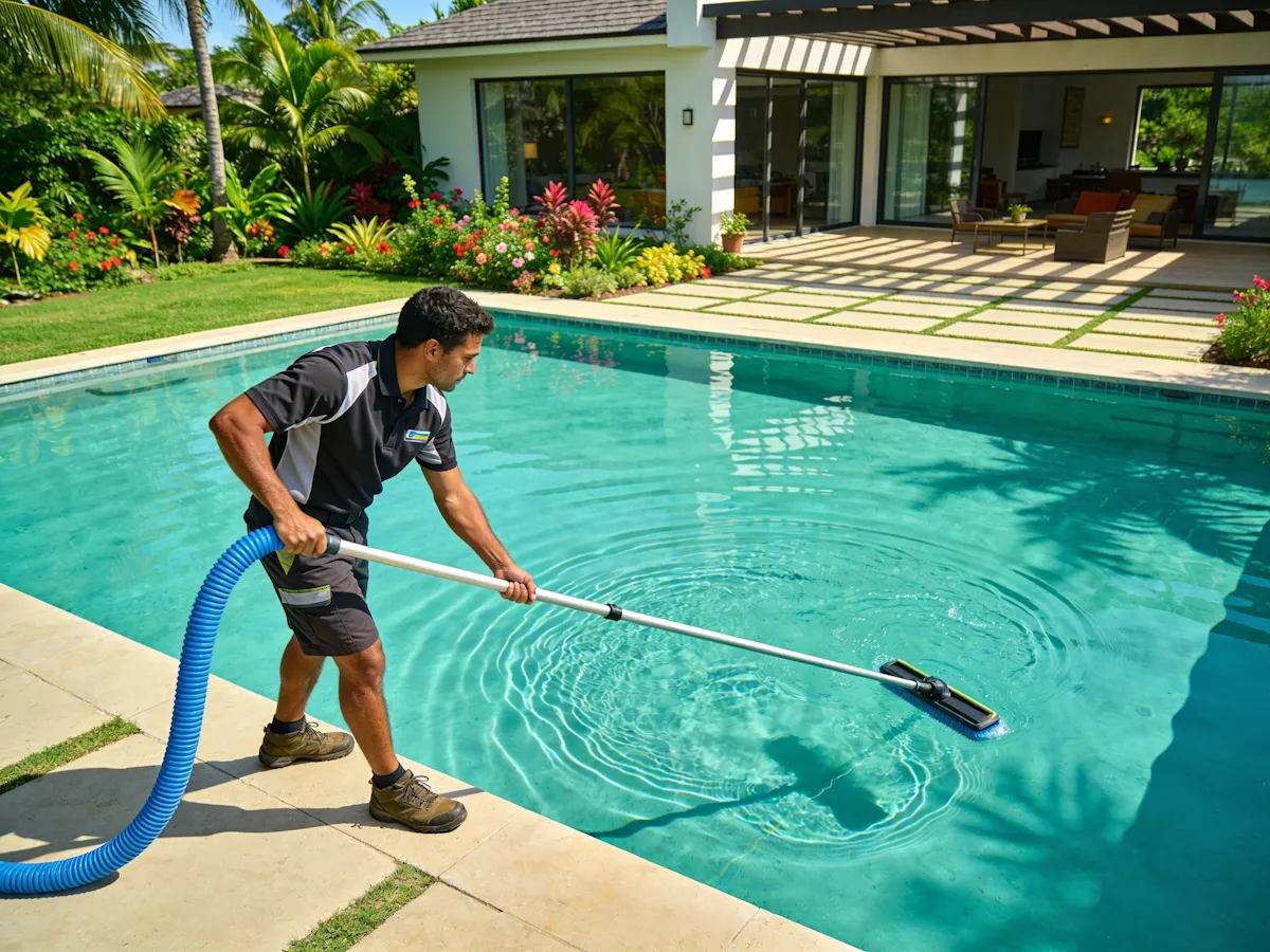 Nettoyage et aspiration de la piscine